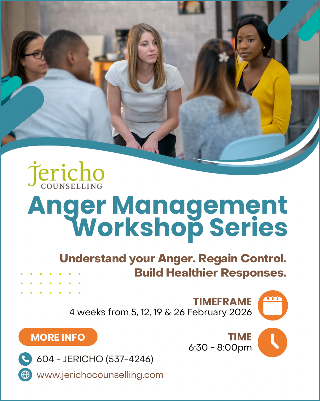 Jericho Counselling - Anger Management Workshop - February 2026